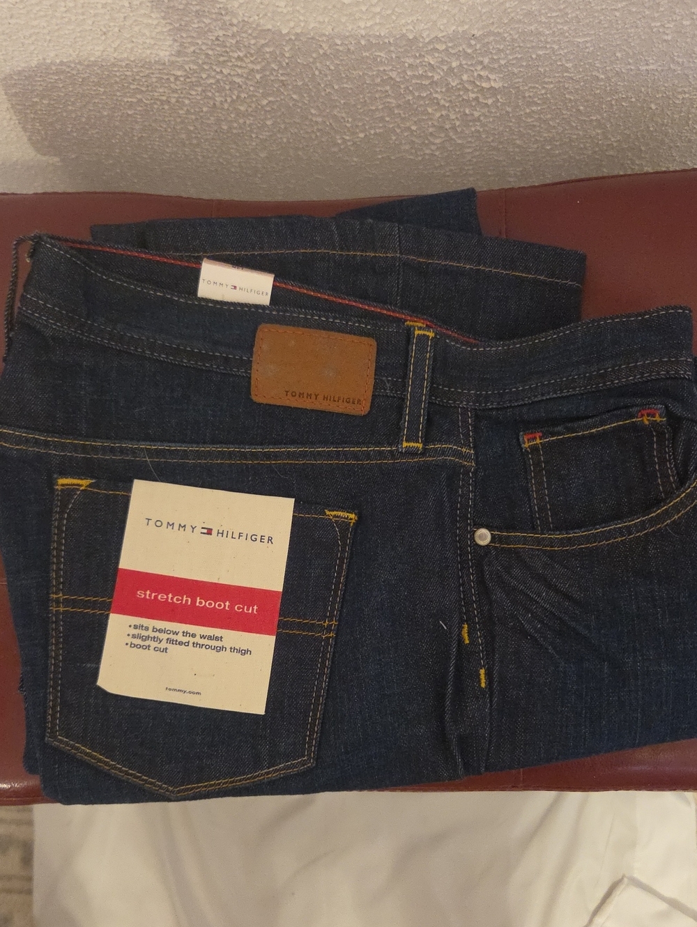 Tommy Hilfiger Women's Dark Blue Bootcut Jeans with Contrast Stitching
